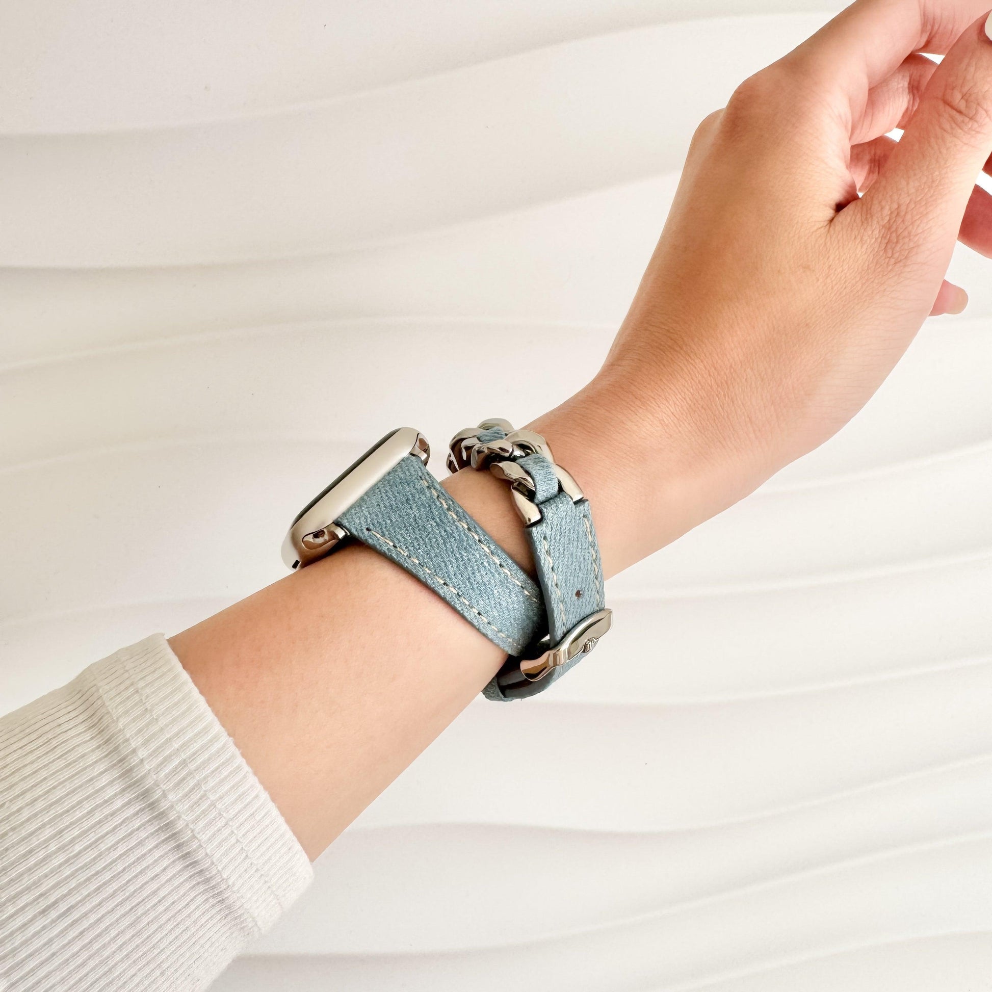 Demin Timeless Apple Watch Band - Light Blue