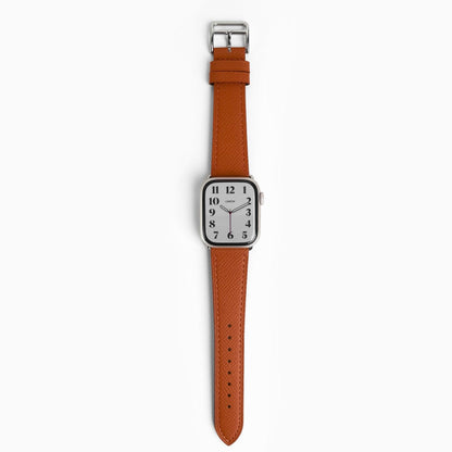 Florence Textured Leather Apple Watch Band - Brown