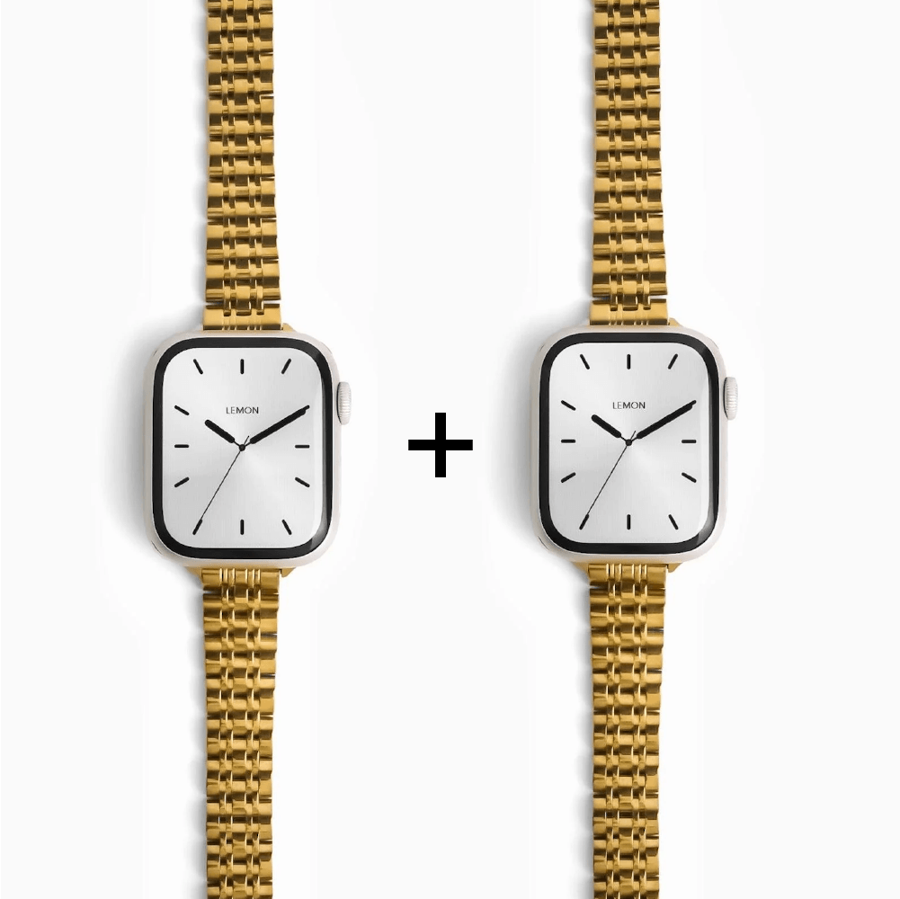 Apple Watch Band and Case Set Two Tone Lemon Straps