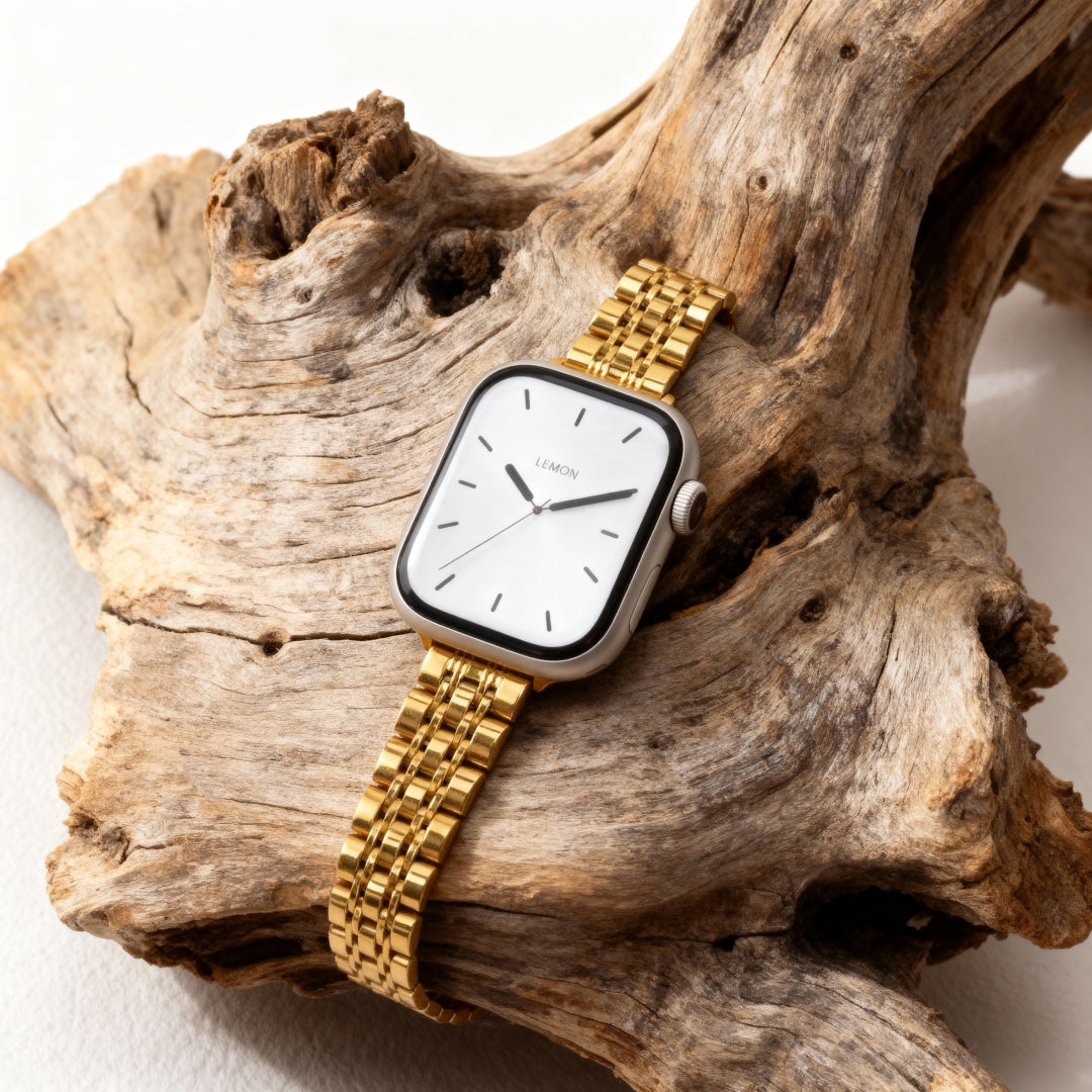 (St-Steel) LEMON インスピレーション Apple Watch ストラップ - ゴールド