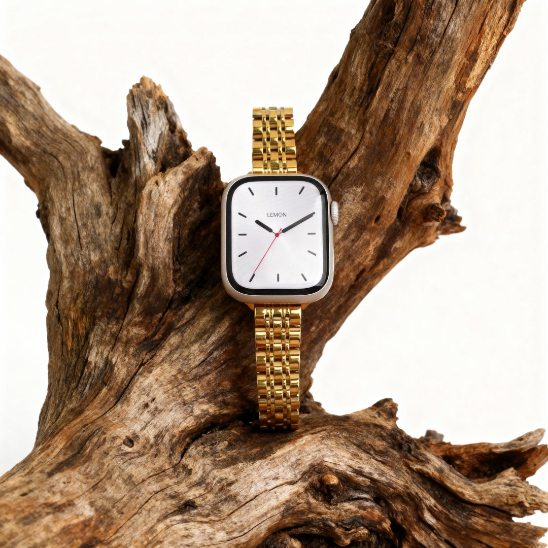 (St-Steel) LEMON インスピレーション Apple Watch ストラップ - ゴールド