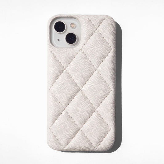 iPhone Quilt Case - Grained White