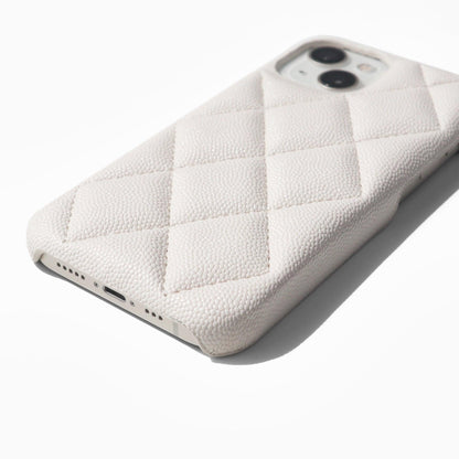 iPhone Quilt Case - Grained White