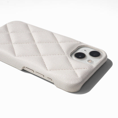 iPhone Quilt Case - Grained White