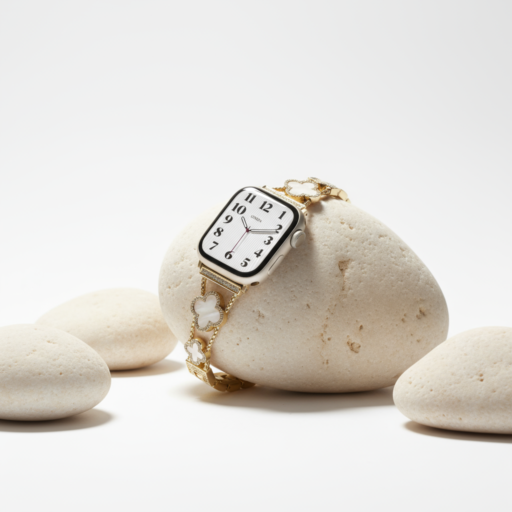 ラッキー クローバー Apple Watch ブレスレット - ゴールド