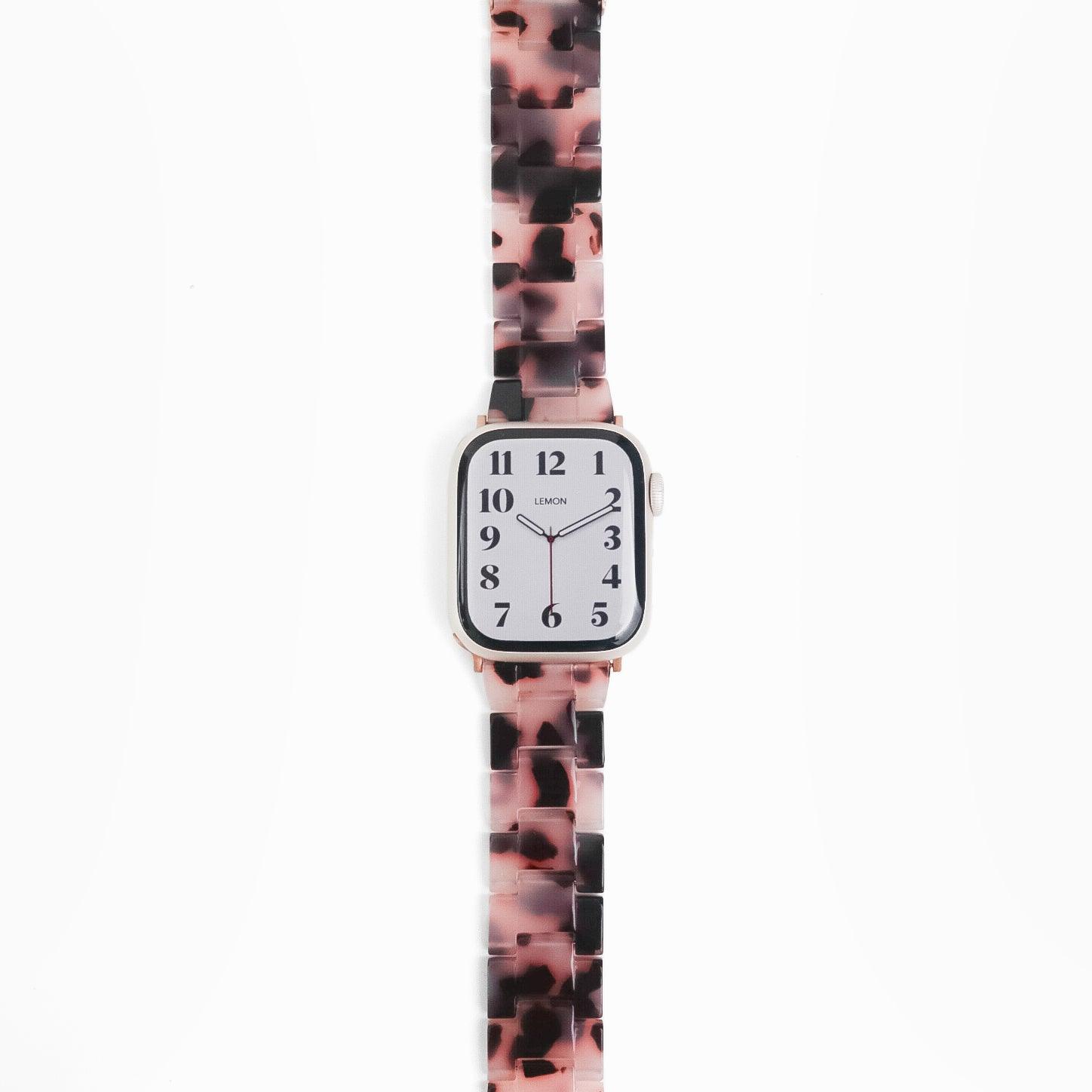 Polly Resin Apple Watch Band - Pink Tortoiseshell