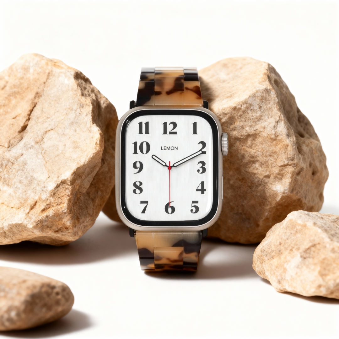 ポリー樹脂アップルウォッチバンド - アイボリータートルシェル