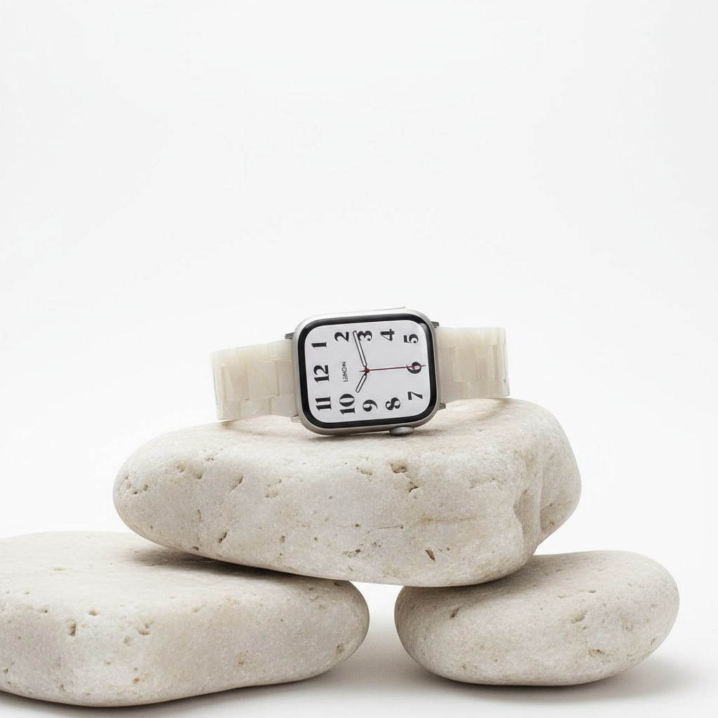 Polly Resin Apple Watch Band - Pearl White