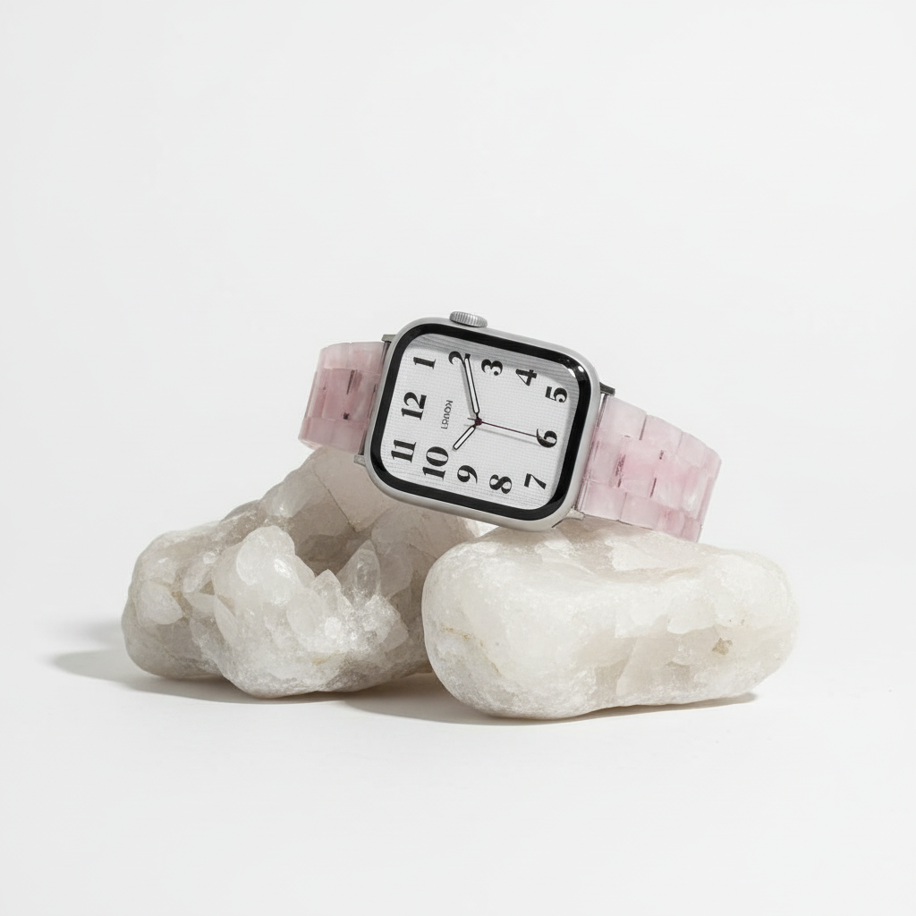 Polly Resin Apple Watch Band - Transparent Pink