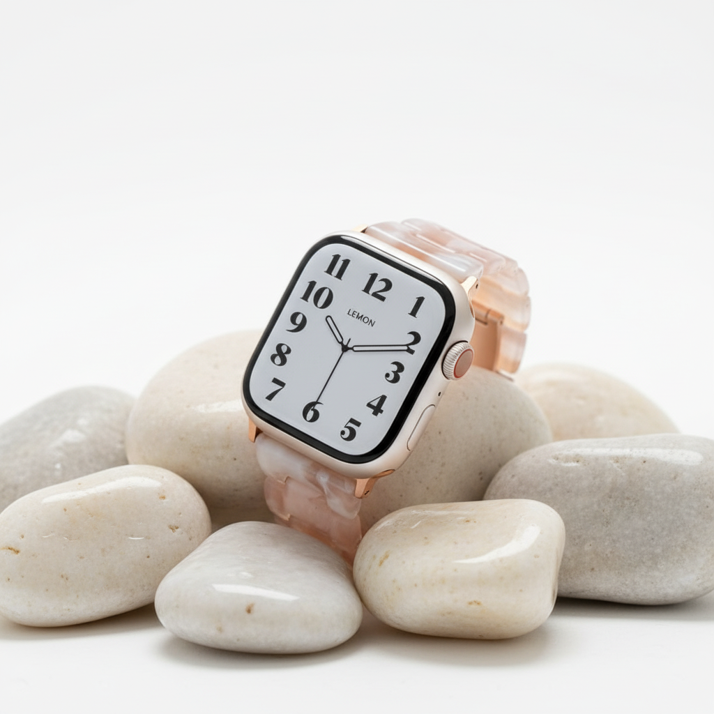 ポリー レジン アップル ウォッチ バンド - ローズ ブロッサム