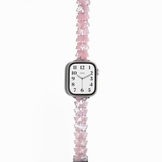 Resin Butterfly Apple Watch Band - Light Pink