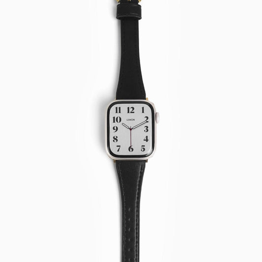 Slim Horseshoe Leather Apple Watch Band - Black