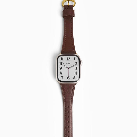 Slim Horseshoe Leather Apple Watch Band - Brown