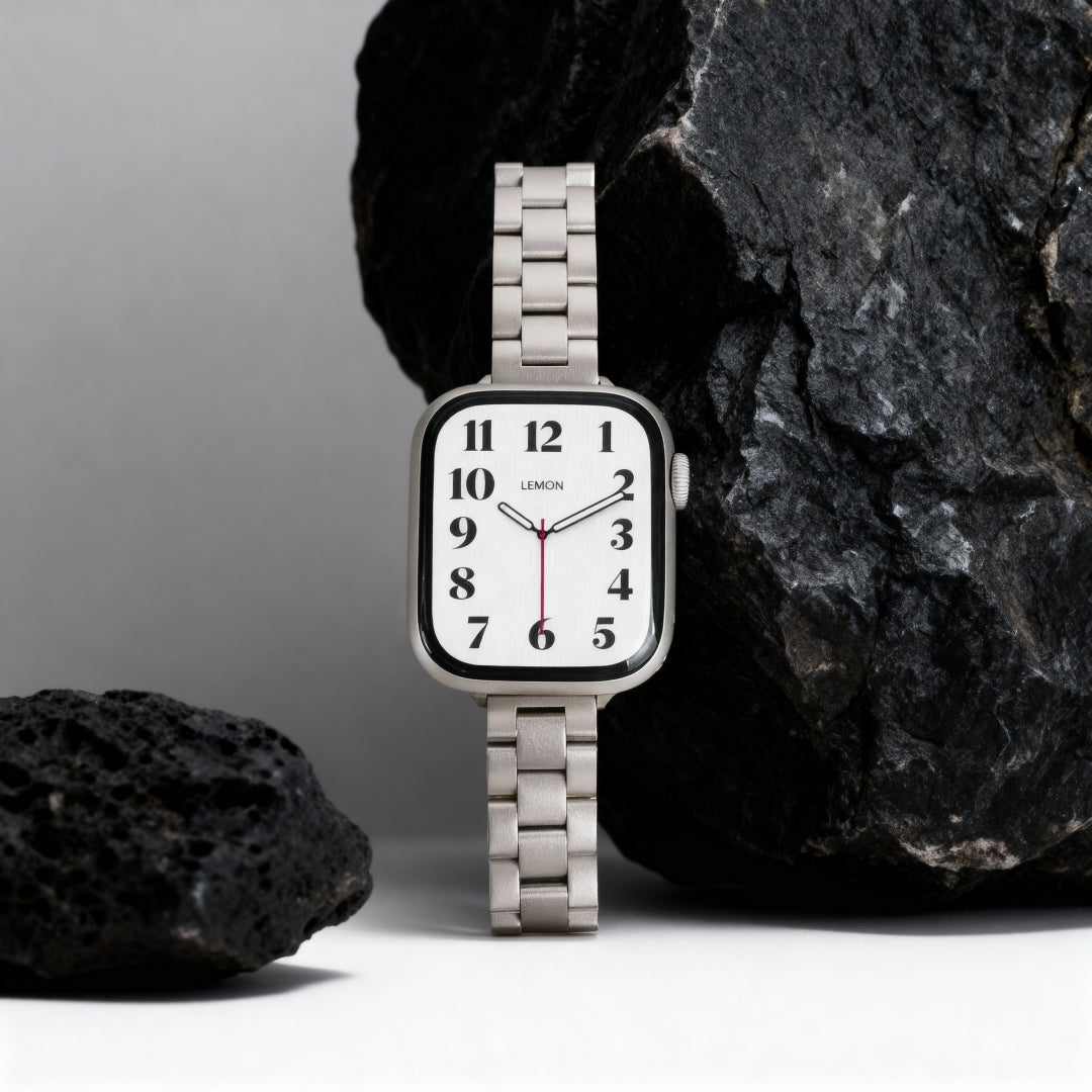 (St-Steel) Slim Oyster Apple Watch Band - Starlight
