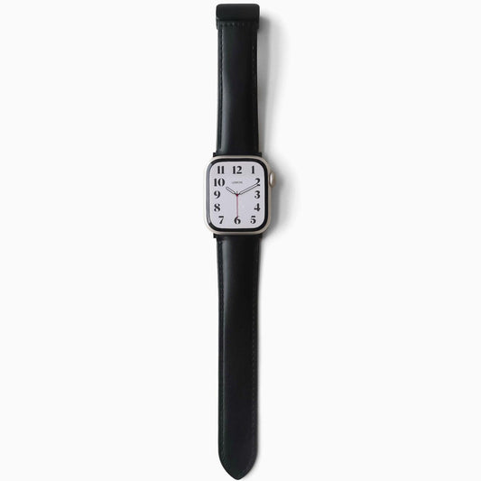 Snap Lock Leather Apple Watch Band - Black