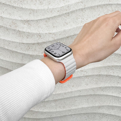 Snap Rubber Apple Watch Band - Starlight & Orange