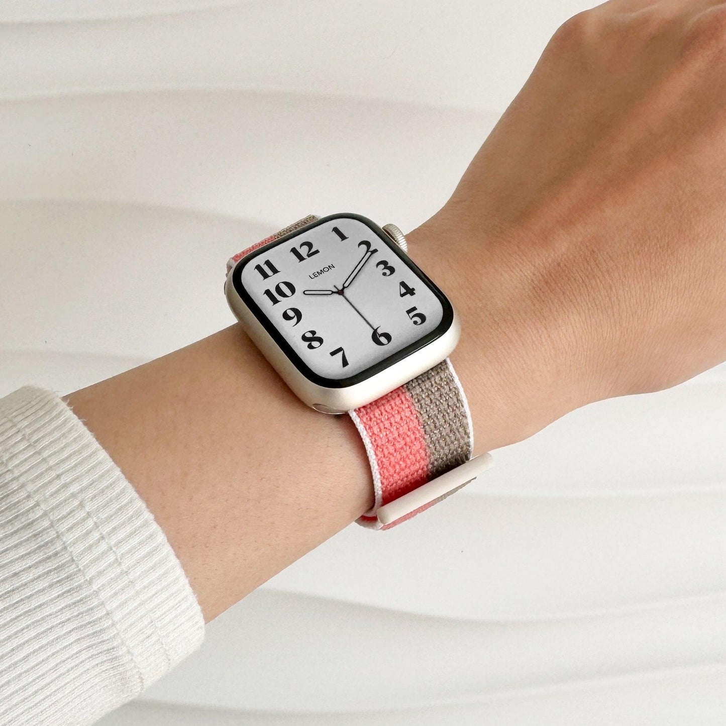 Soft Nylon Apple Watch Loop - Brown & Red