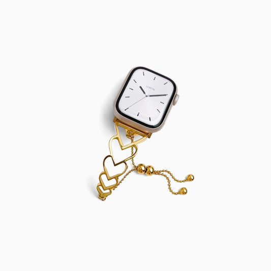 (St-Steel) Heart Chain Apple Watch Bracelet - Gold