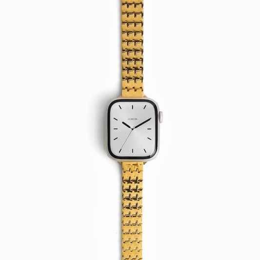 (St-Steel) Houndstooth Apple Watch Band - Gold