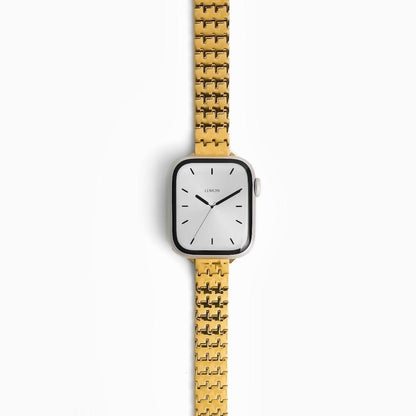 (St-Steel) Houndstooth Apple Watch Band - Gold