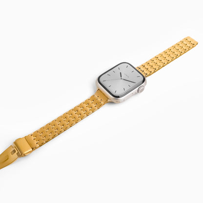 (St-Steel) Houndstooth Apple Watch Band - Gold