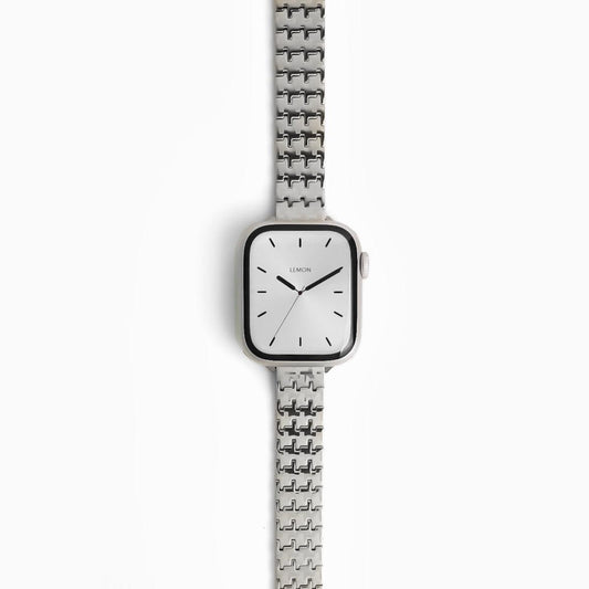 (St-Steel) Houndstooth Apple Watch Band - Silver