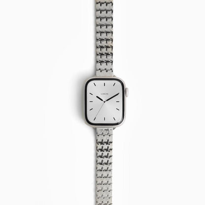 (St-Steel) Houndstooth Apple Watch Band - Silver