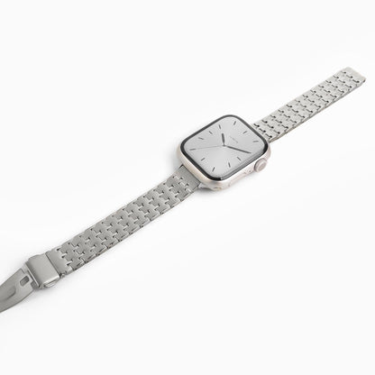 (St-Steel) Houndstooth Apple Watch Band - Silver