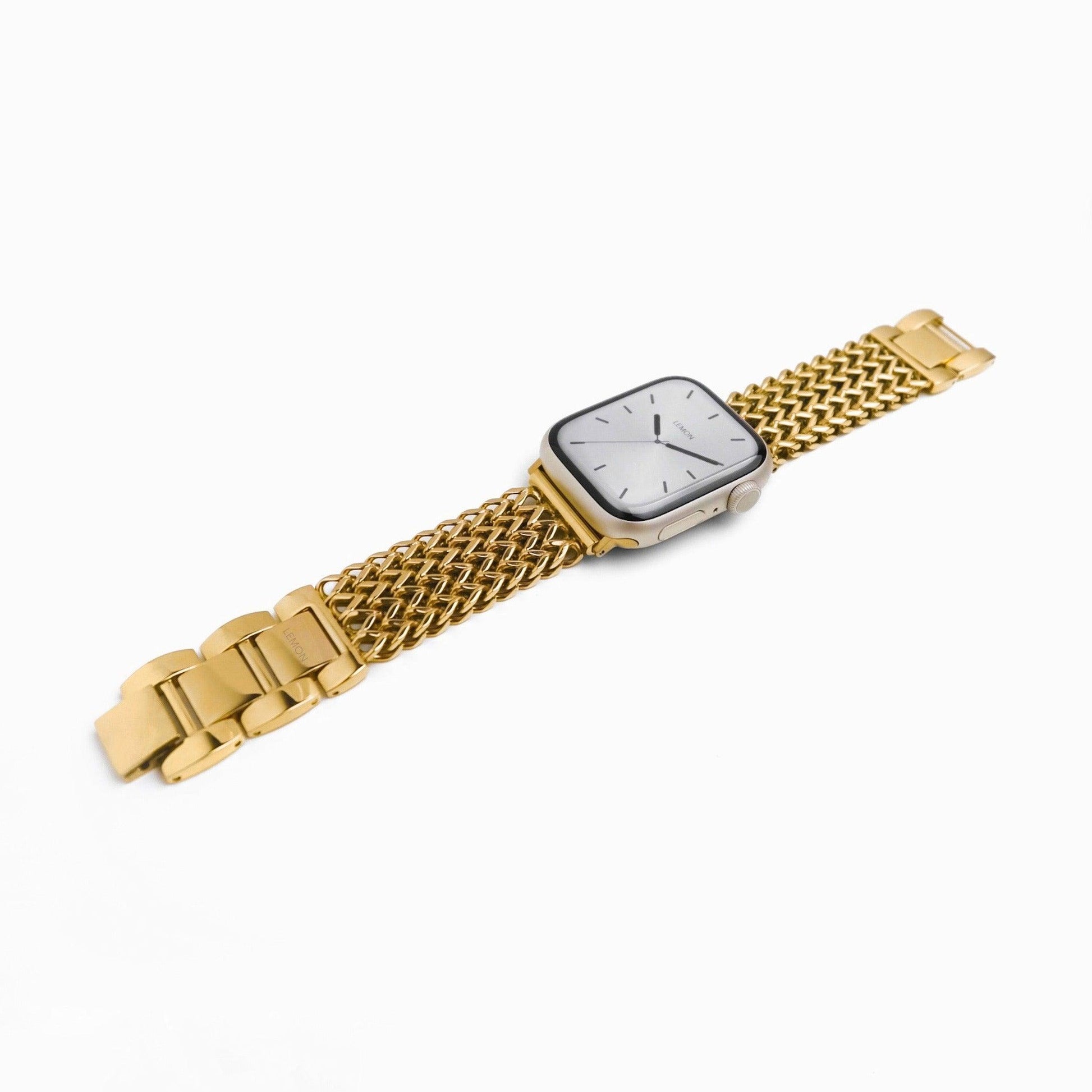 (St-Steel) Infinity Mesh Apple Watch Bracelet - 18k Gold Plated