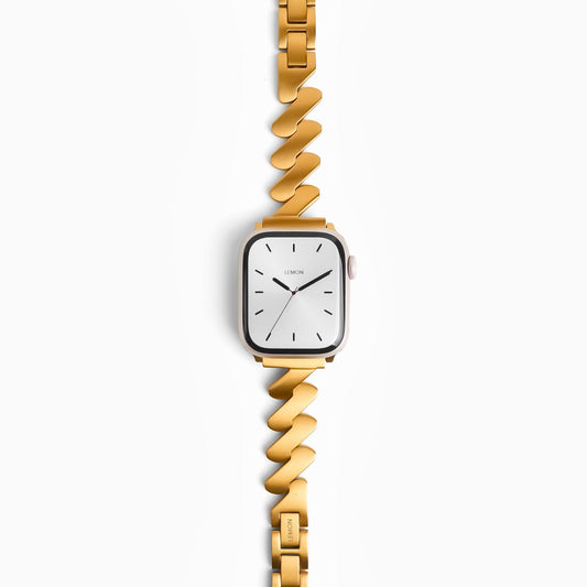 (St-Steel) Lightning Apple Watch Bracelet - 18k Gold Plated