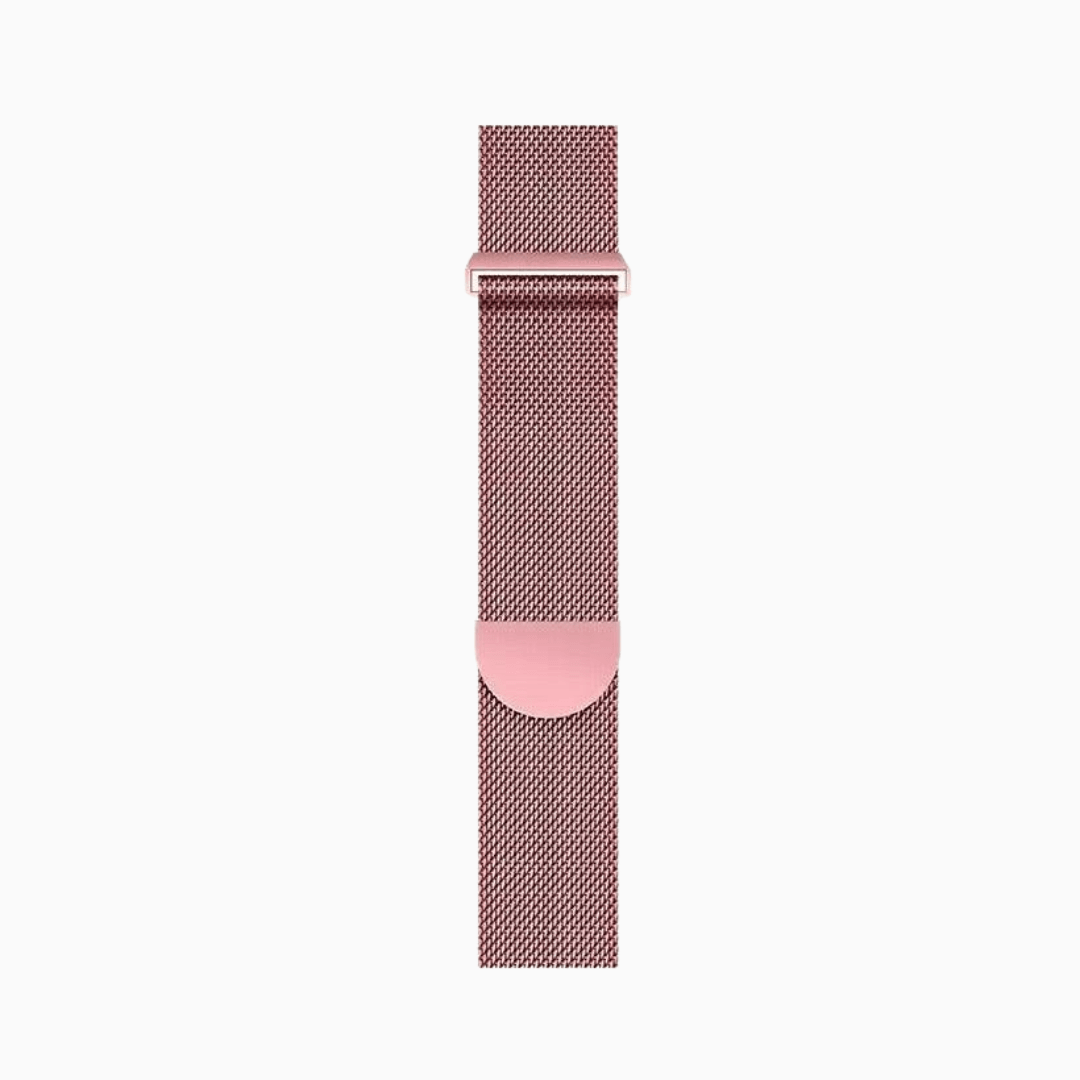 (St-Steel) Milanese Apple Watch Loop with Rounded Clasp - Pink