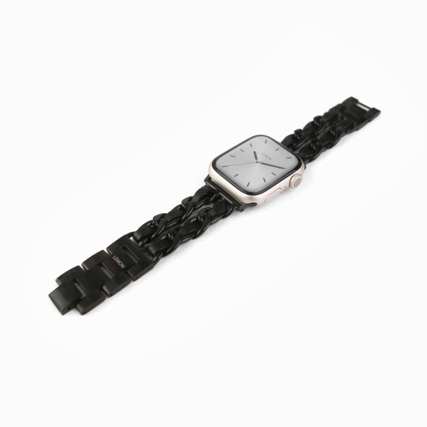 (St-Steel) Paris Night Apple Watch Bracelet - Black