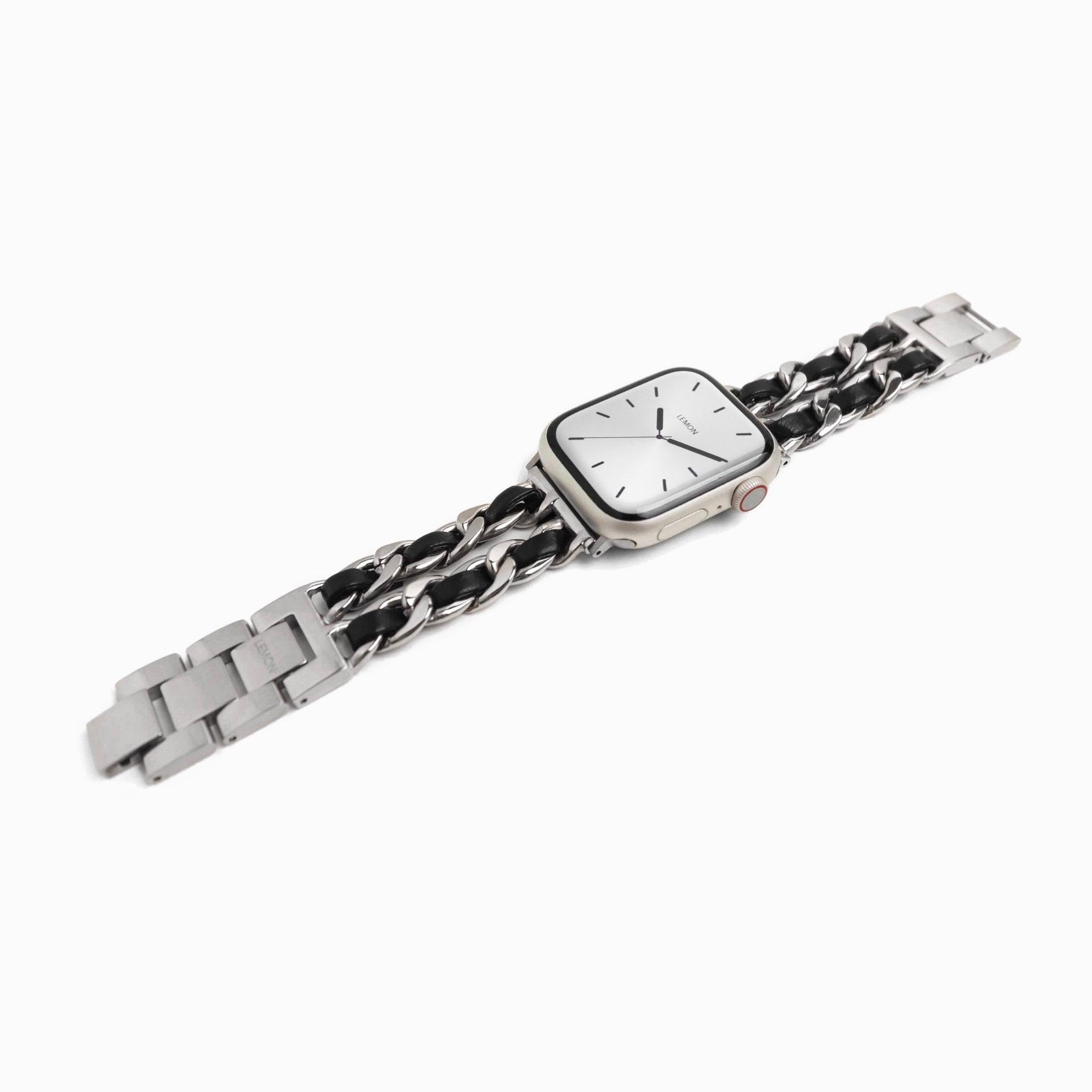(St-Steel) Paris Night Apple Watch Bracelet - Silver