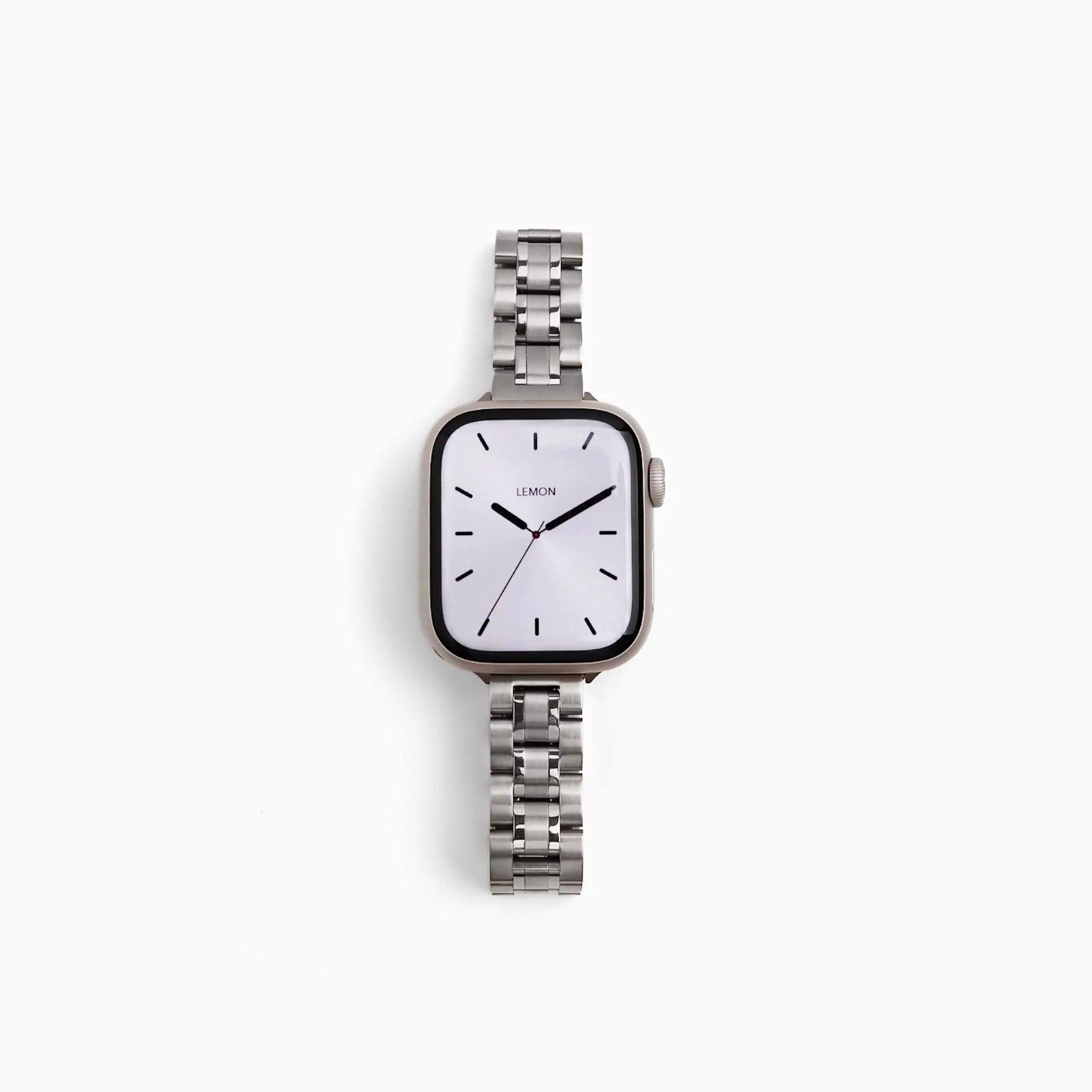(St-Steel) Slim Jubilee Apple Watch Band - Silver