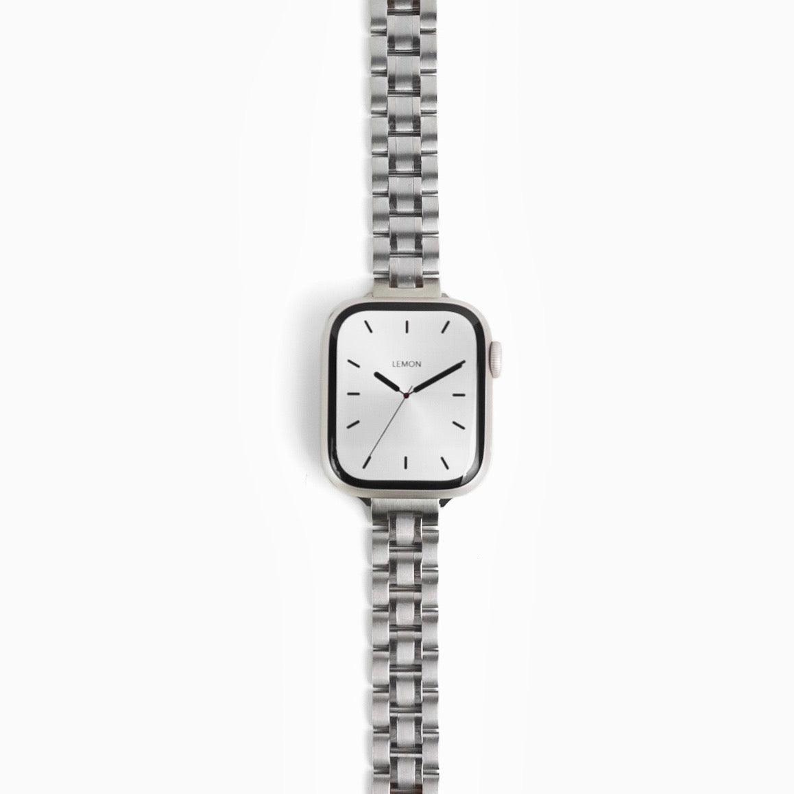 (St-Steel) Slim Jubilee Apple Watch Strap Silver