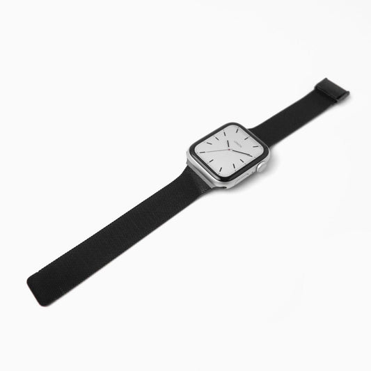 (St-Steel) Slim Milanese Apple Watch Band - Black