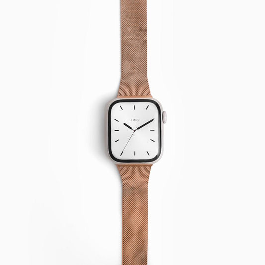 (St-Steel) Slim Milanese Apple Watch Band - Rose Gold