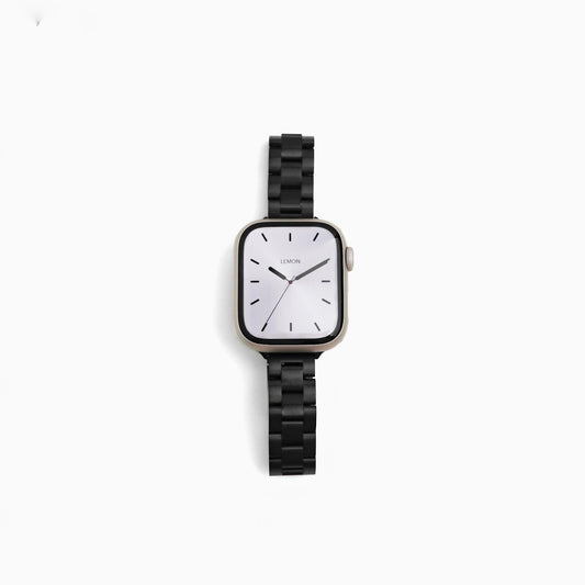(St-Steel) Slim Oyster Apple Watch Band - Black