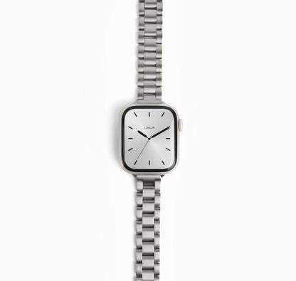 (St-Steel) Slim Oyster Apple Watch Band - Silver