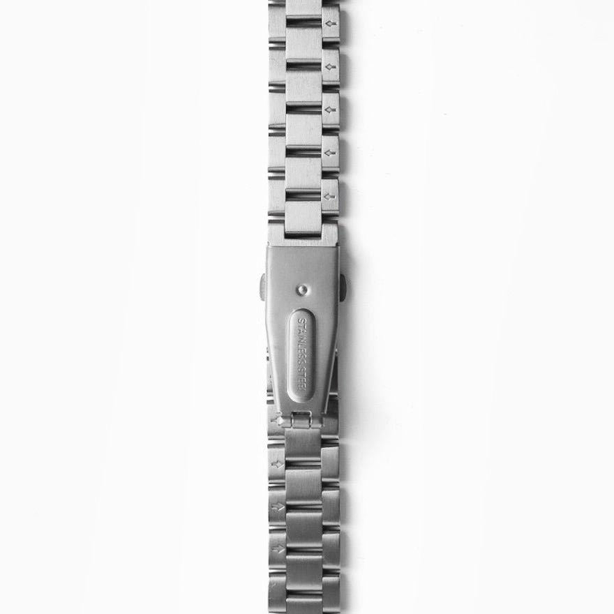 (St-Steel) Slim Oyster Apple Watch Band - Silver