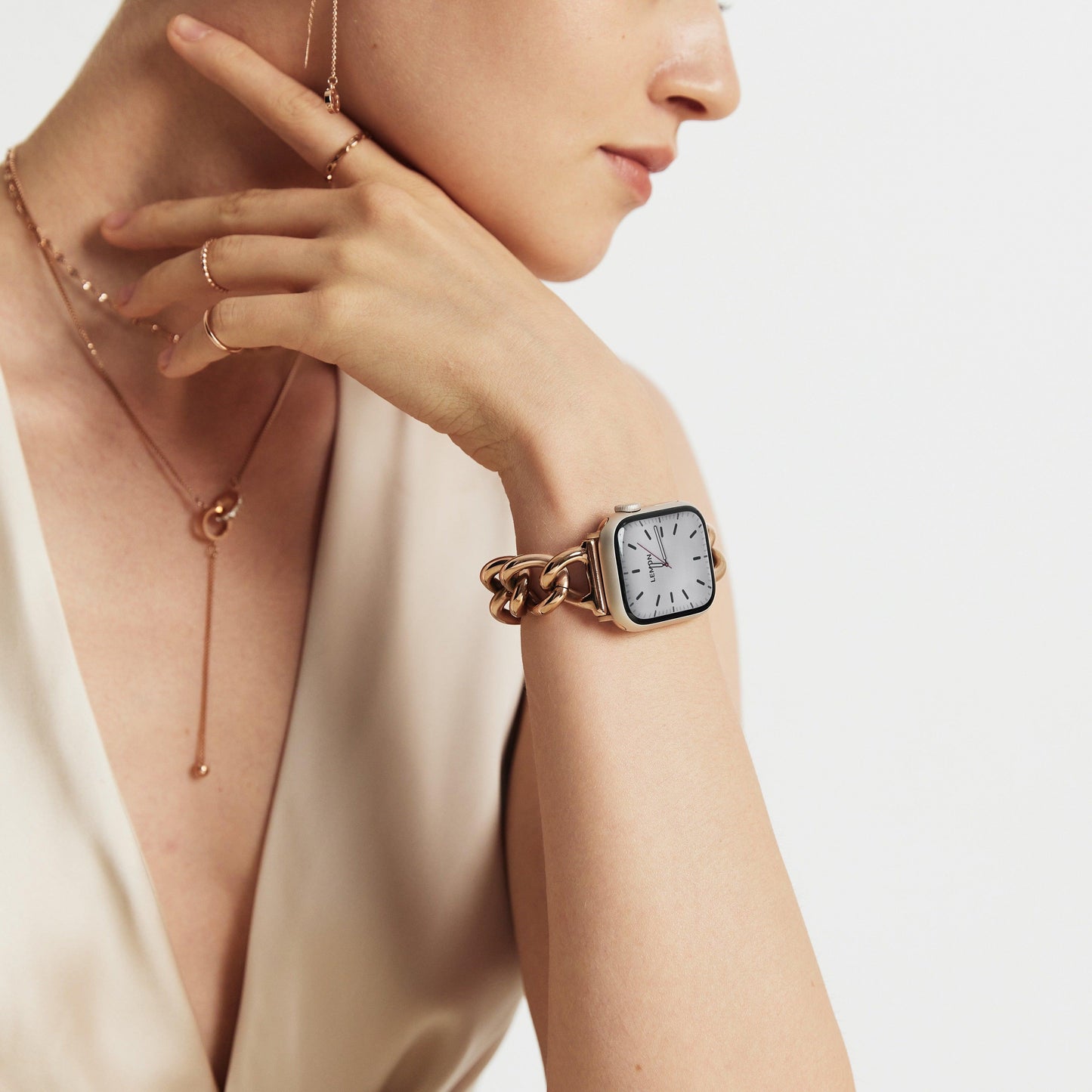 (St-Steel) Timeless Vol.2 Apple Watch Bracelet - 18k Rose Gold Plated