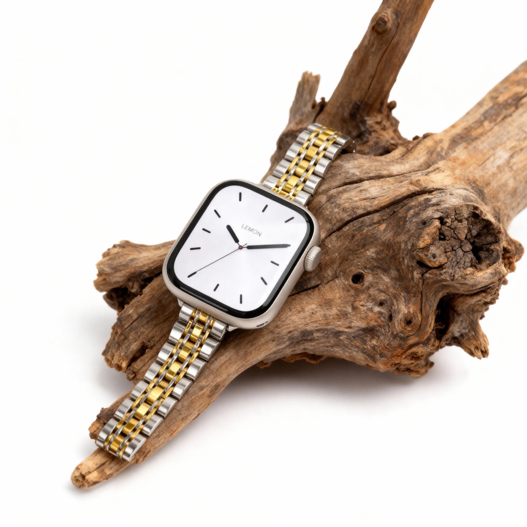 (St-Steel) レモン インスピレーション アップル ウォッチ ストラップ - ツートン